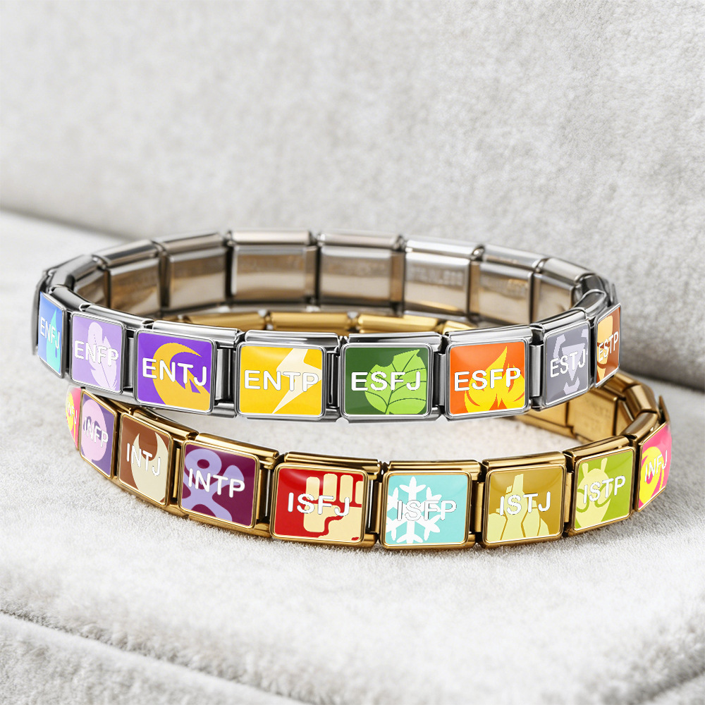 16-person MBTI Italian modular bracelet, hand-assembled stainless steel DIY detachable watch strap chain