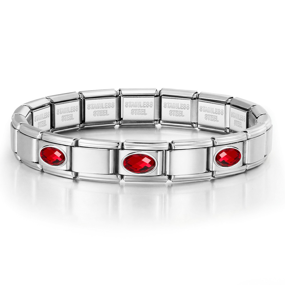 New stainless steel 3-bead oval combination bracelet, DIY Italian handmade modular detachable watch strap bracelet.