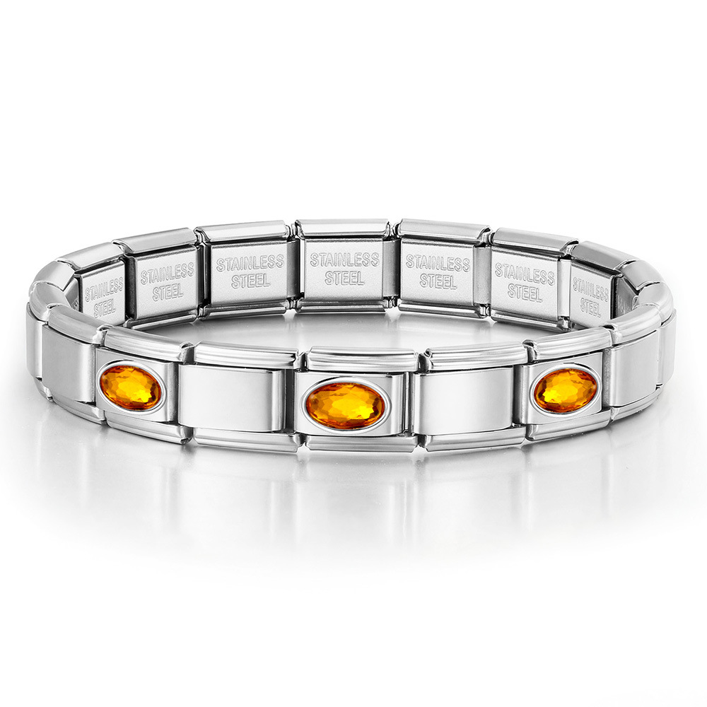 New stainless steel 3-bead oval combination bracelet, DIY Italian handmade modular detachable watch strap bracelet.