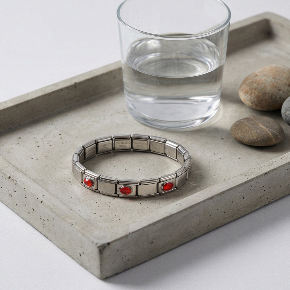 New stainless steel 3-bead oval combination bracelet, DIY Italian handmade modular detachable watch strap bracelet.