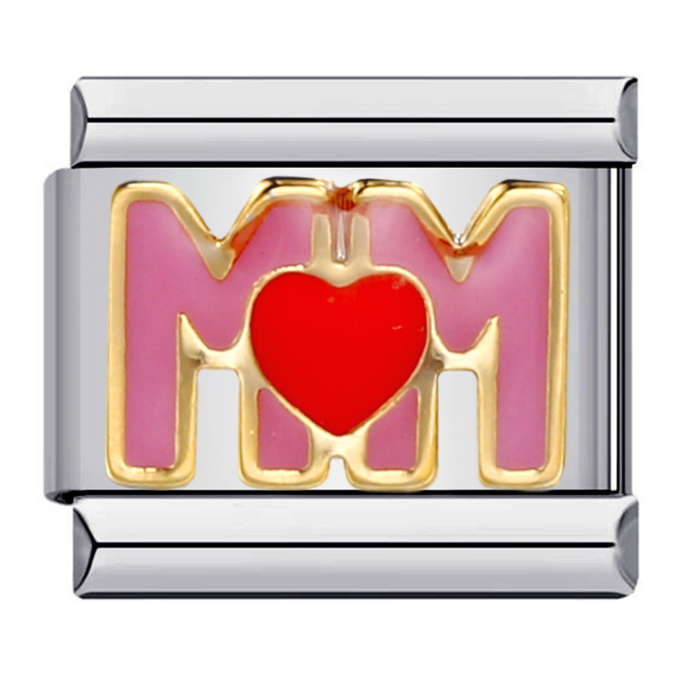 Mother's Day Italian Modular Bracelet DIY Welding Oil Drip Bangle Elastic Spliced Stainless Steel Watch Strap Chain