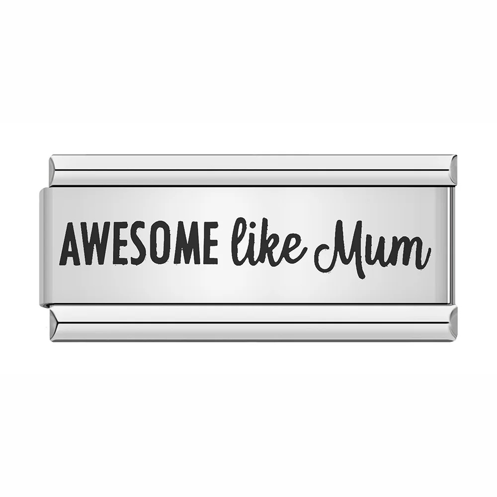 Laser-engraved Mother's Day elements Italian modular bracelet stainless steel DIY splicing elastic bracelet accessories