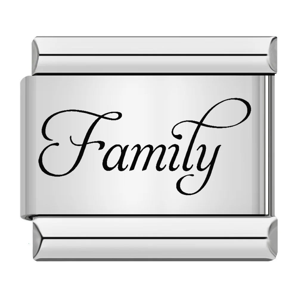 Laser-engraved Mother's Day elements Italian modular bracelet stainless steel DIY splicing elastic bracelet accessories