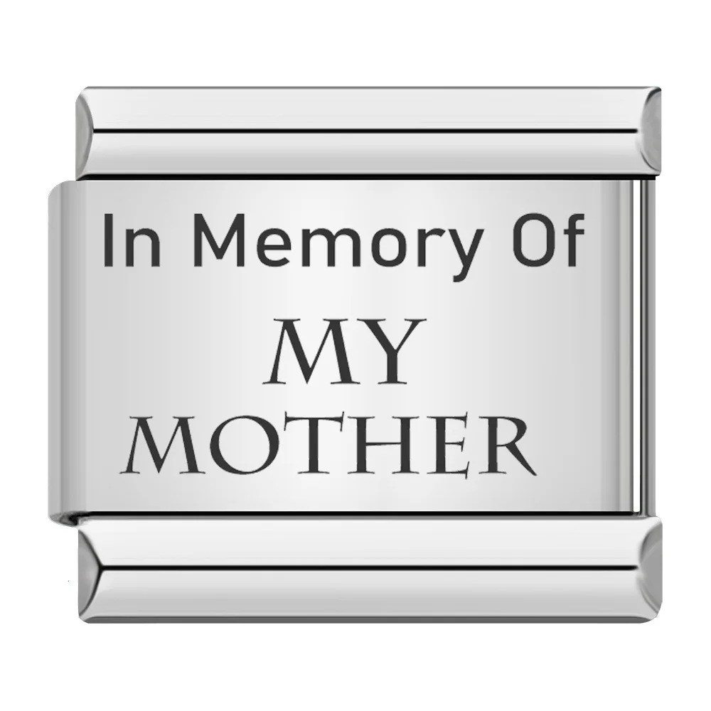 Laser-engraved Mother's Day elements Italian modular bracelet stainless steel DIY splicing elastic bracelet accessories