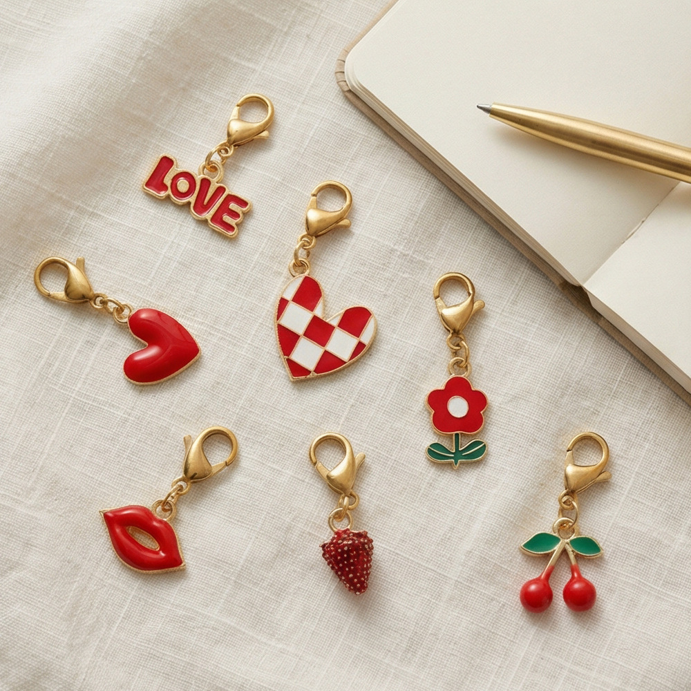 New Lobster Buckle Red Pattern Pendant DIY Handmade Assembled Shoe Charm Gift Box Decoration Accessories