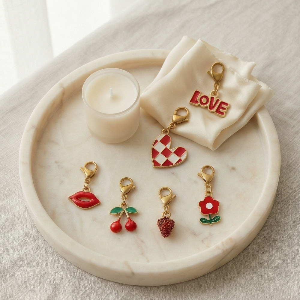 New Lobster Buckle Red Pattern Pendant DIY Handmade Assembled Shoe Charm Gift Box Decoration Accessories