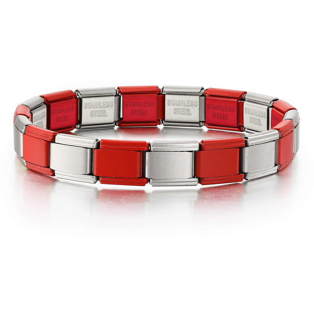 Multi-color combination minimalist basic stainless steel full chain DIY Italian modular bracelet basic chain wholesale