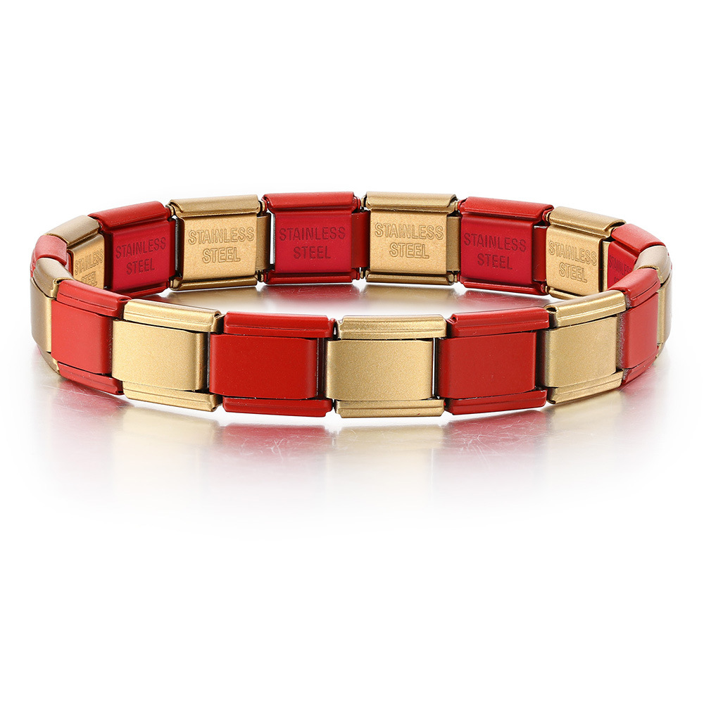 Multi-color combination minimalist basic stainless steel full chain DIY Italian modular bracelet basic chain wholesale
