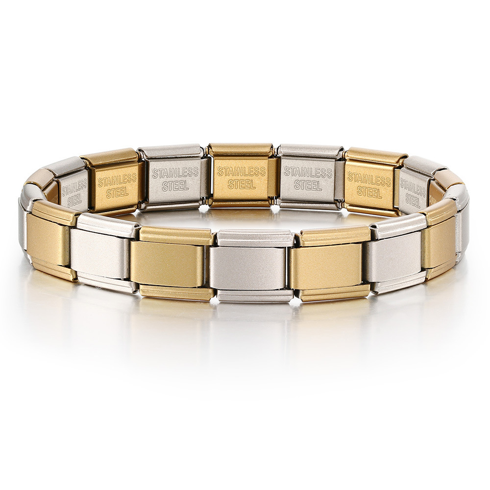 Multi-color combination minimalist basic stainless steel full chain DIY Italian modular bracelet basic chain wholesale
