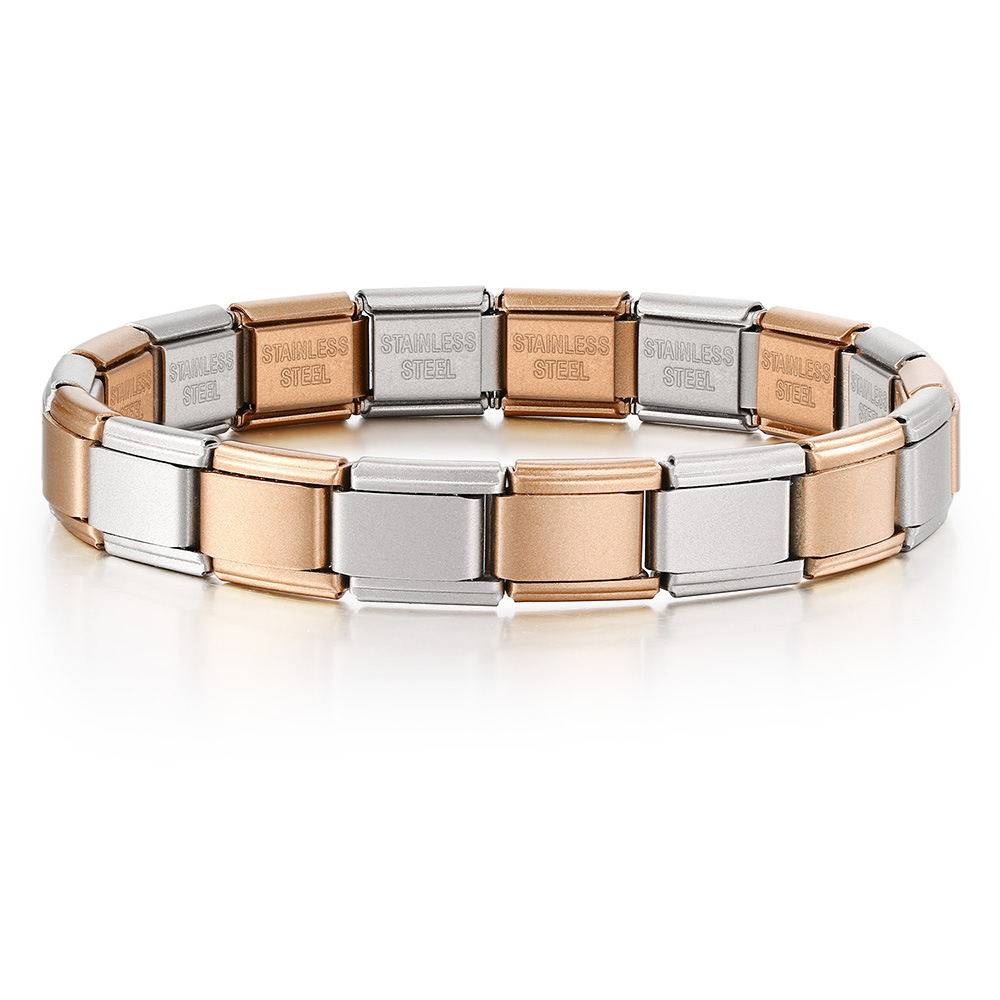 Multi-color combination minimalist basic stainless steel full chain DIY Italian modular bracelet basic chain wholesale