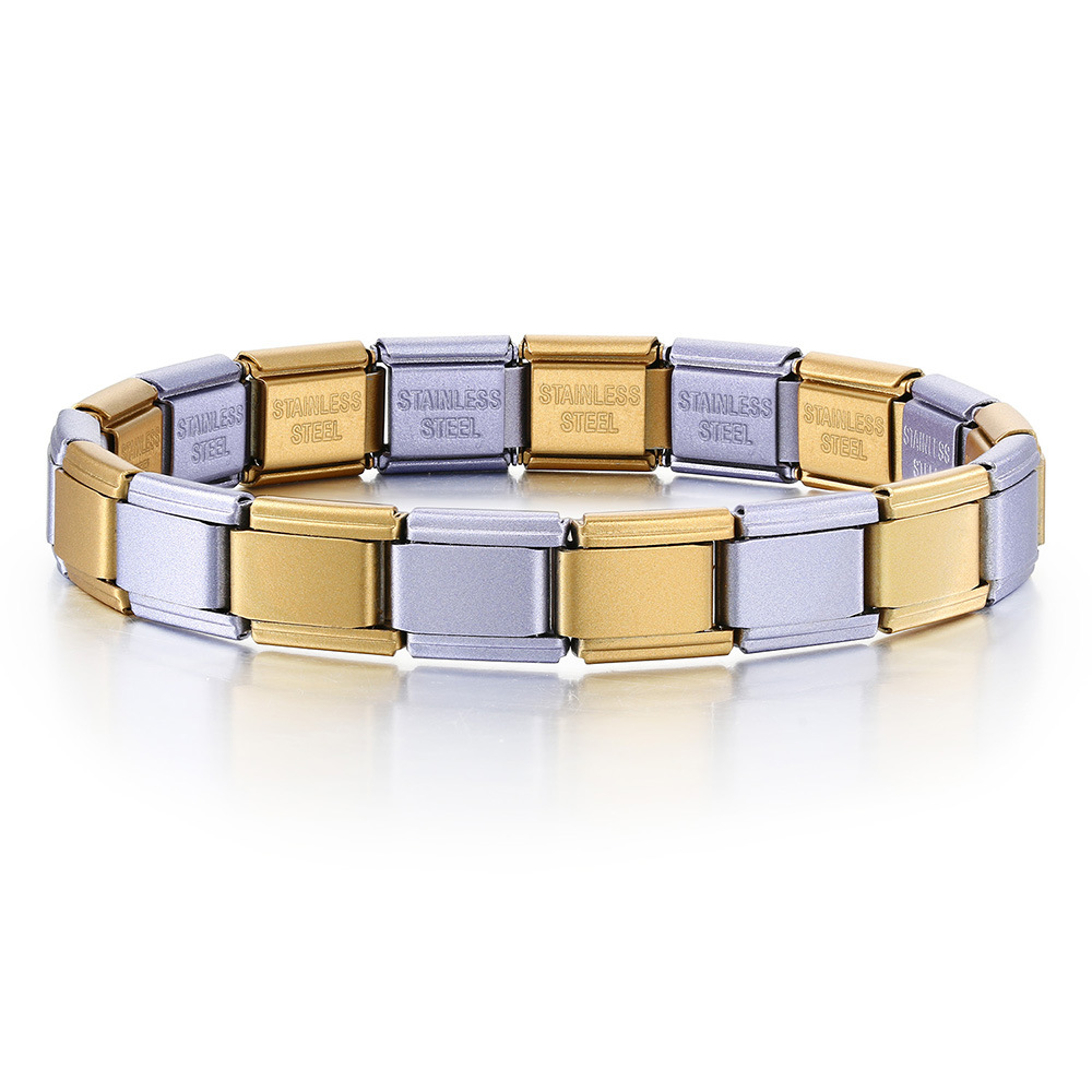 Multi-color combination minimalist basic stainless steel full chain DIY Italian modular bracelet basic chain wholesale