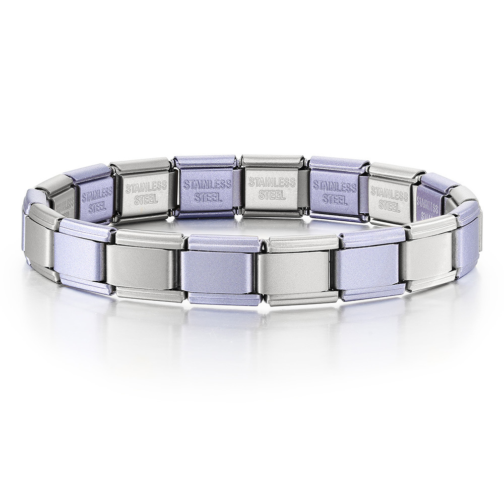 Multi-color combination minimalist basic stainless steel full chain DIY Italian modular bracelet basic chain wholesale