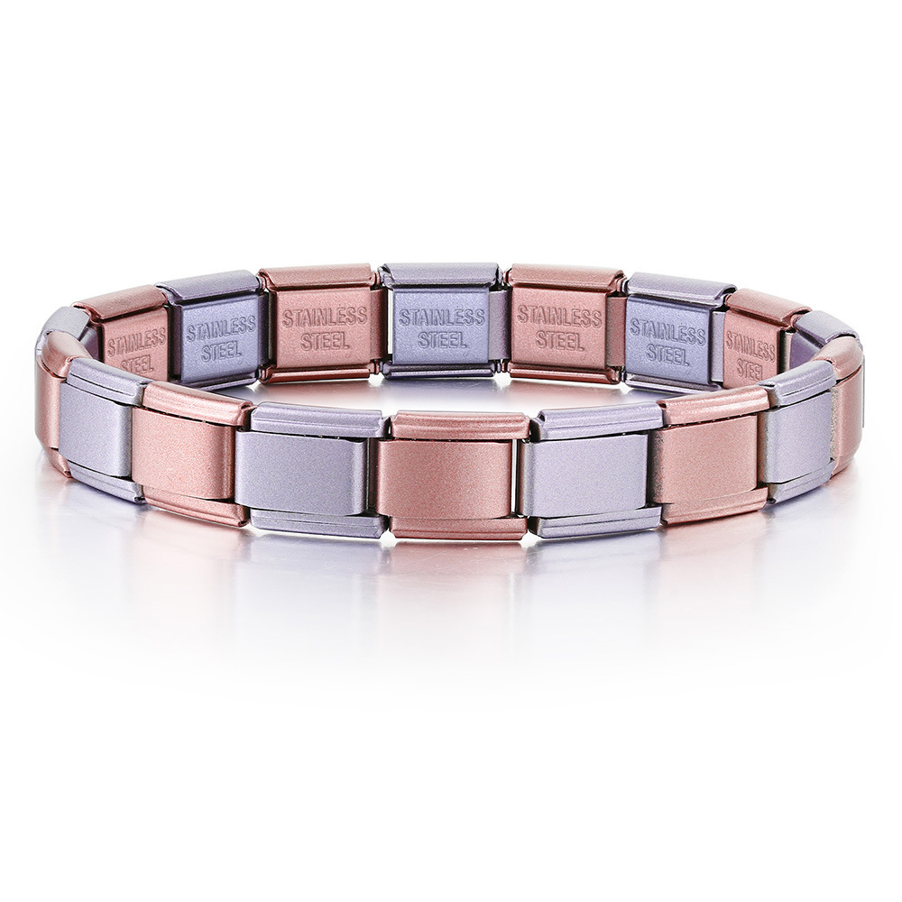 Multi-color combination minimalist basic stainless steel full chain DIY Italian modular bracelet basic chain wholesale