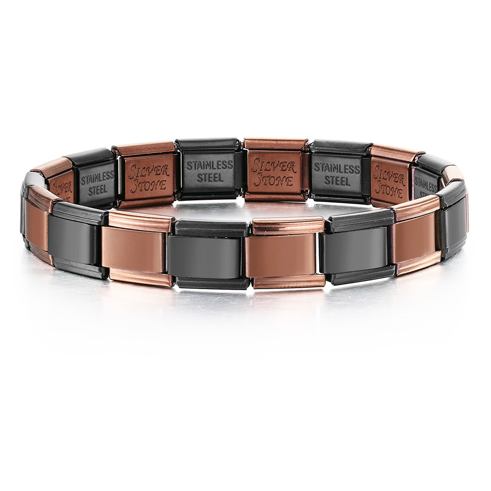 Multi-color combination minimalist basic stainless steel full chain DIY Italian modular bracelet basic chain wholesale