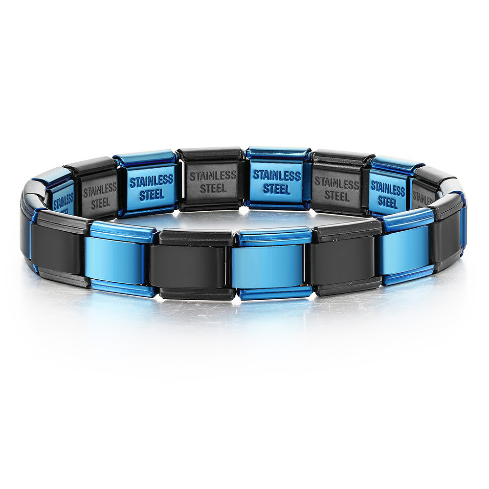 Multi-color combination minimalist basic stainless steel full chain DIY Italian modular bracelet basic chain wholesale