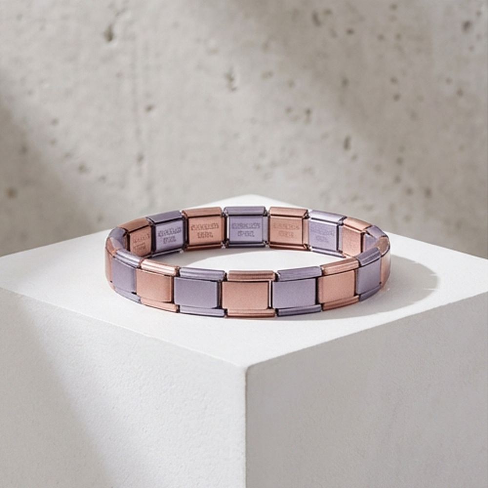 Multi-color combination minimalist basic stainless steel full chain DIY Italian modular bracelet basic chain wholesale