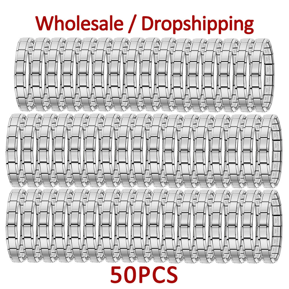 50-piece wholesale basic smooth Italian modular bracelet DIY stainless steel detachable watch strap chain