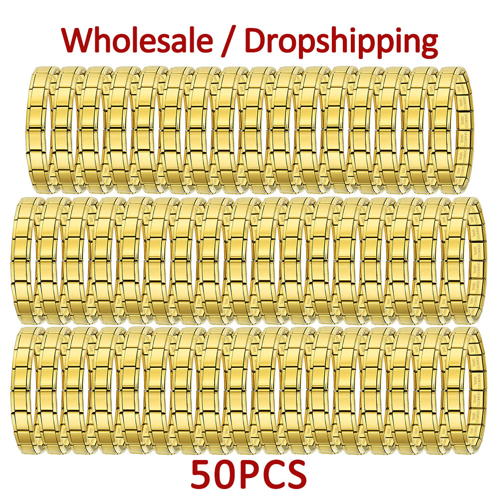 50-piece wholesale basic smooth Italian modular bracelet DIY stainless steel detachable watch strap chain