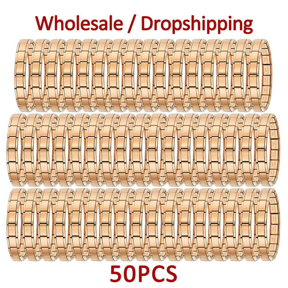50-piece wholesale basic smooth Italian modular bracelet DIY stainless steel detachable watch strap chain