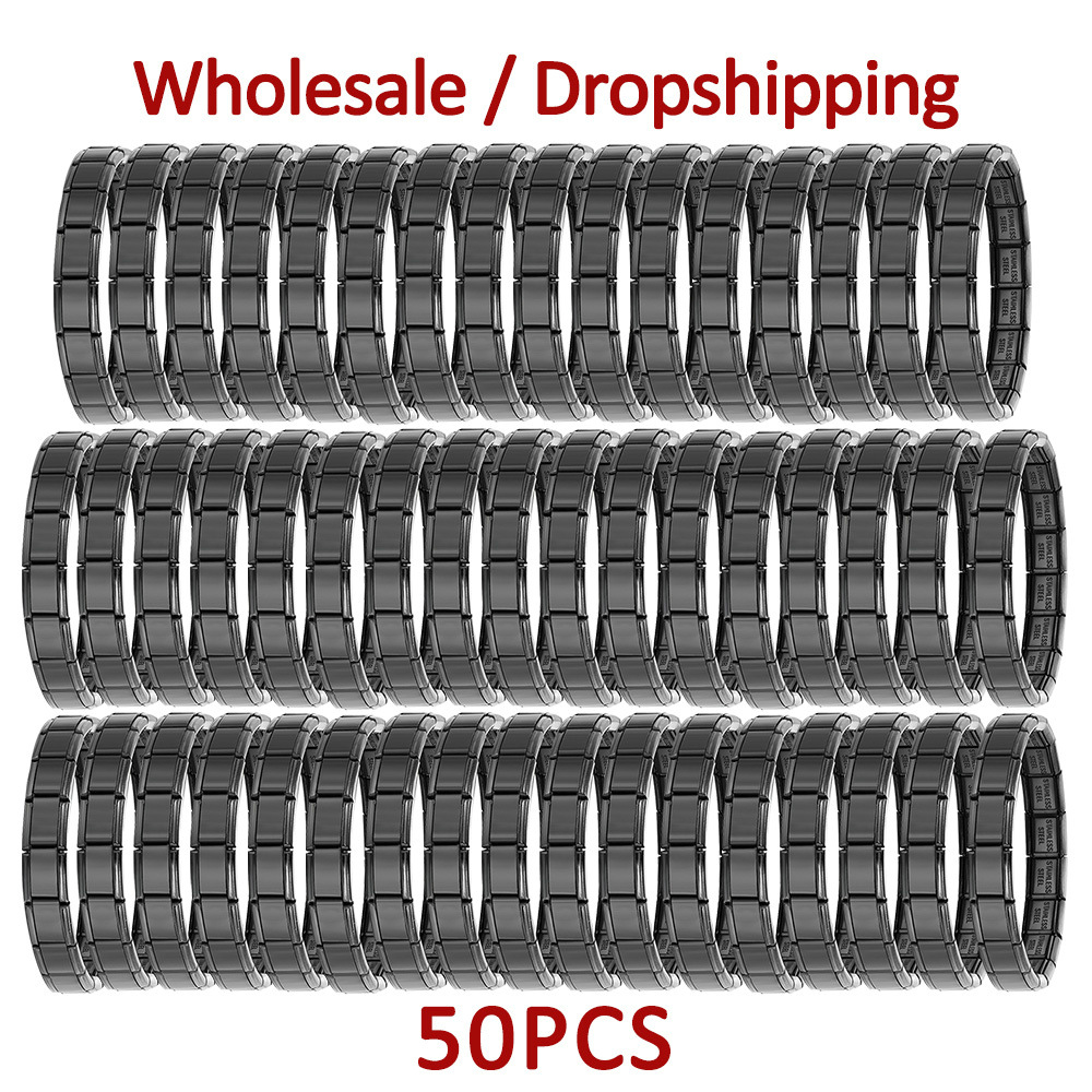 50-piece wholesale basic smooth Italian modular bracelet DIY stainless steel detachable watch strap chain
