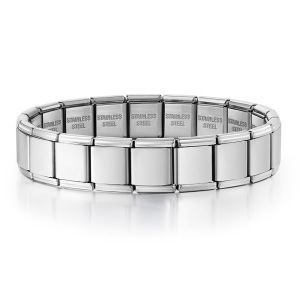 13mm wide stainless steel Italian modular bracelet, elastic DIY watch strap chain accessories, basic chain wholesale.