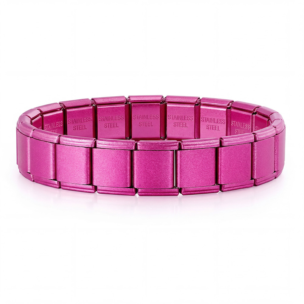 13mm wide stainless steel Italian modular bracelet, elastic DIY watch strap chain accessories, basic chain wholesale.