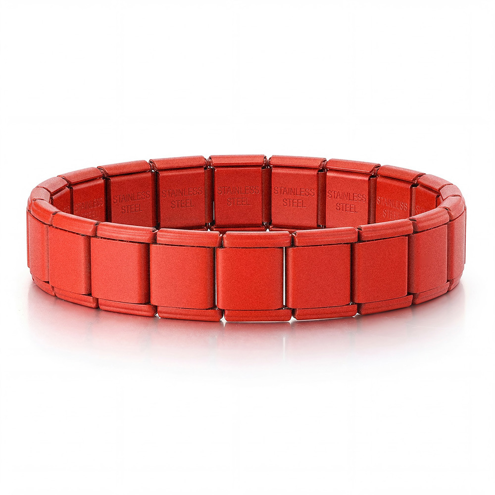 13mm wide stainless steel Italian modular bracelet, elastic DIY watch strap chain accessories, basic chain wholesale.