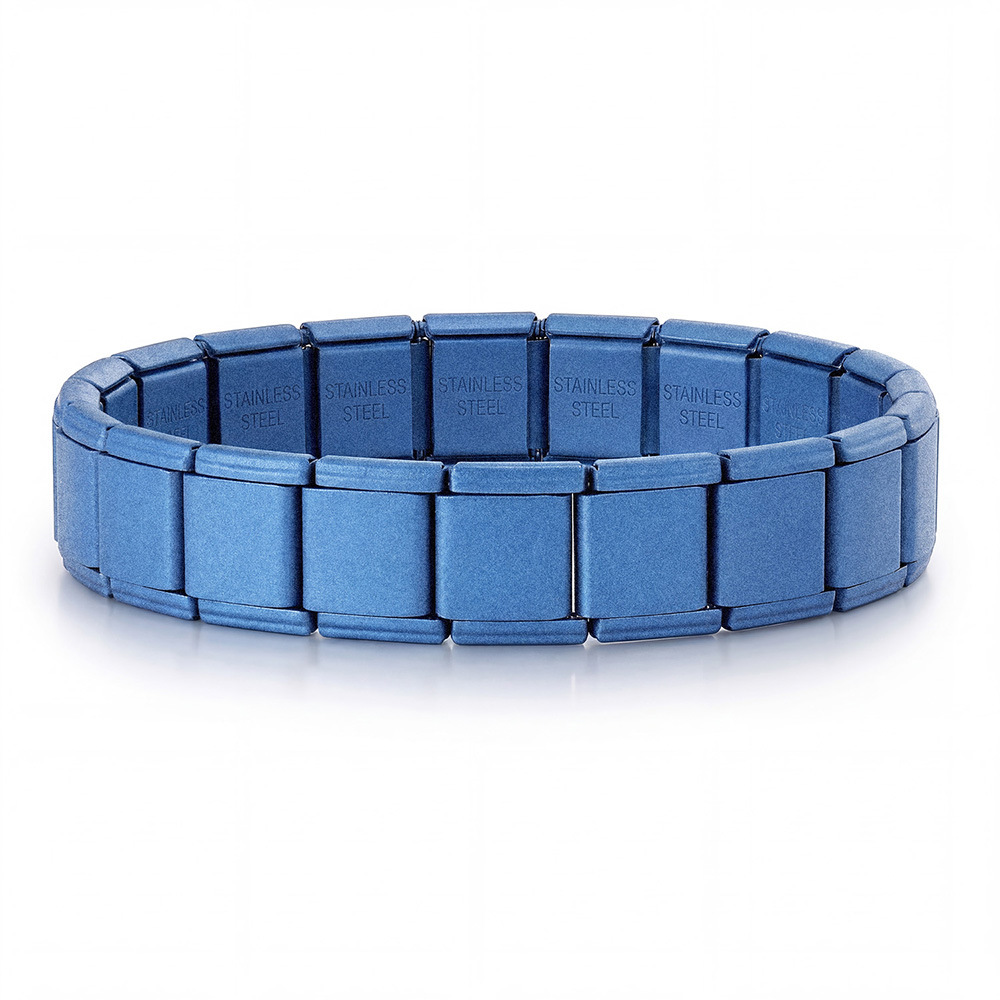 13mm wide stainless steel Italian modular bracelet, elastic DIY watch strap chain accessories, basic chain wholesale.