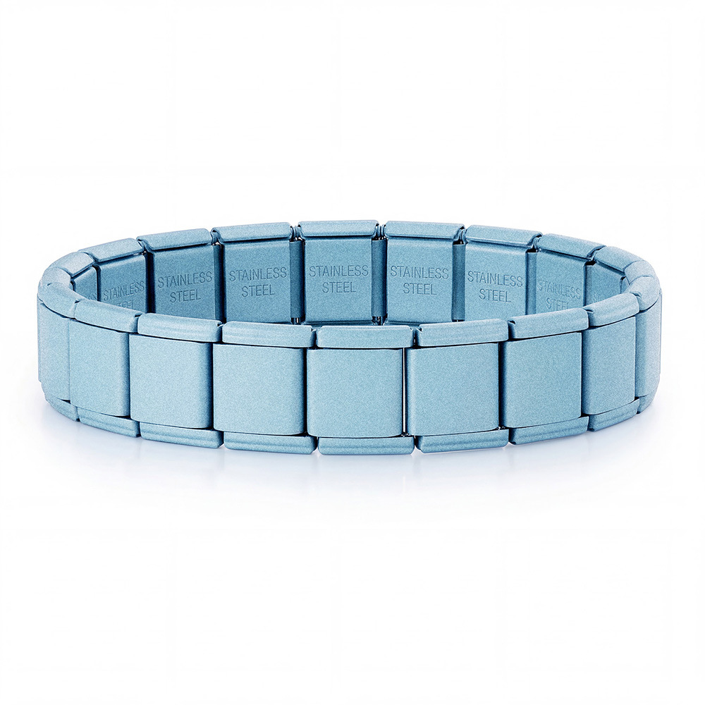 13mm wide stainless steel Italian modular bracelet, elastic DIY watch strap chain accessories, basic chain wholesale.