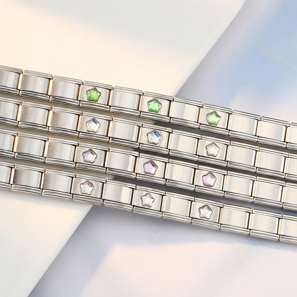 Five-pointed star series basic stainless steel DIY handmade splicing Italian modular bracelet watch strap chain