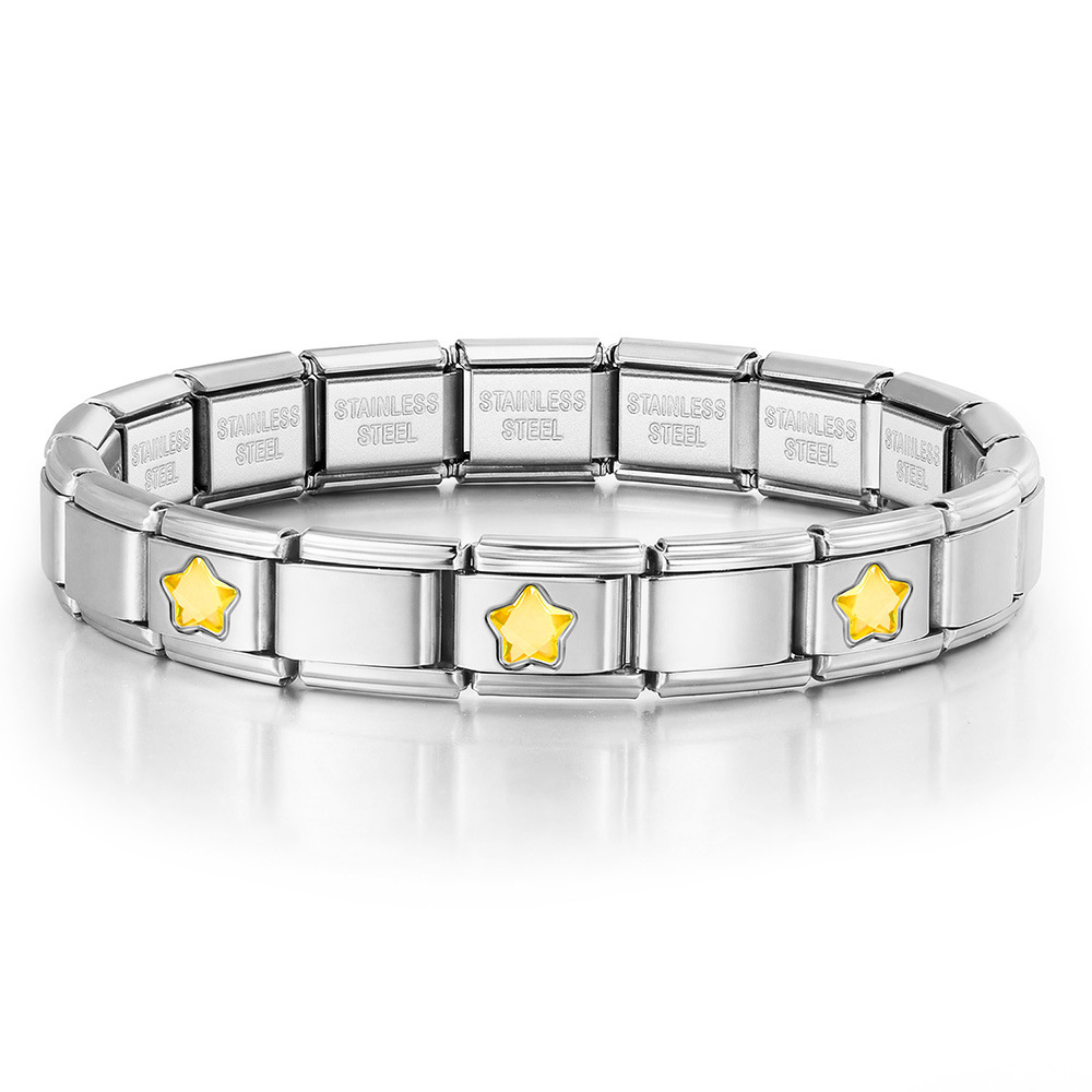Five-pointed star series basic stainless steel DIY handmade splicing Italian modular bracelet watch strap chain