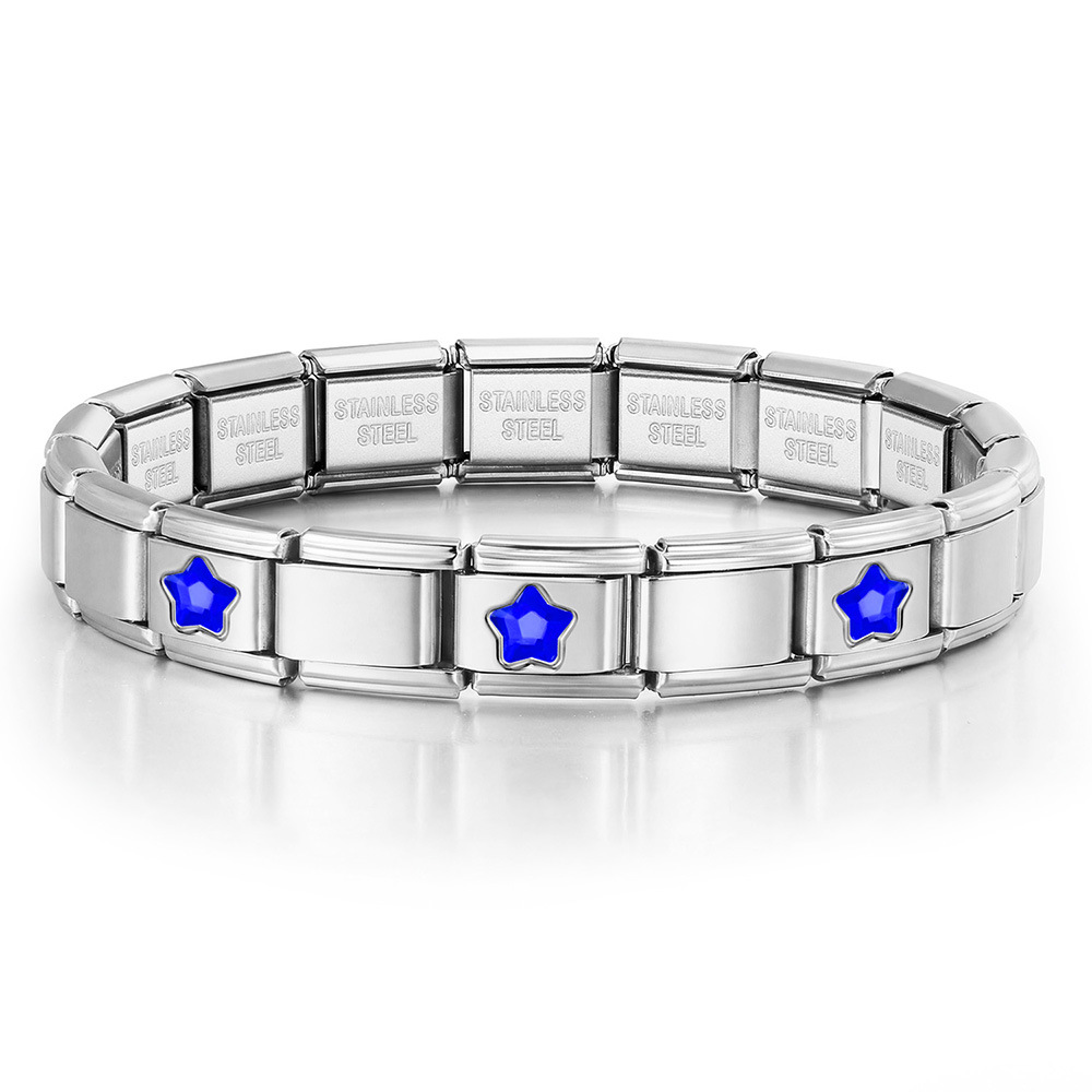 Five-pointed star series basic stainless steel DIY handmade splicing Italian modular bracelet watch strap chain