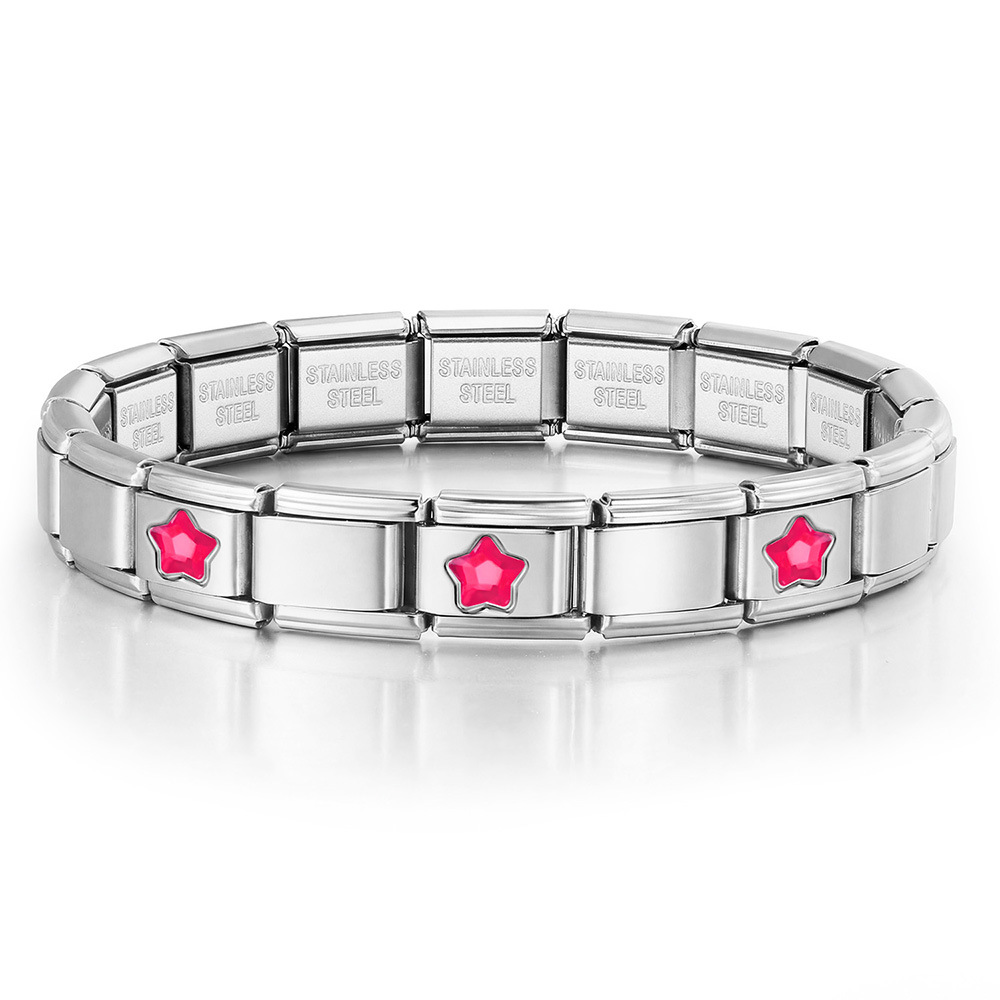 Five-pointed star series basic stainless steel DIY handmade splicing Italian modular bracelet watch strap chain