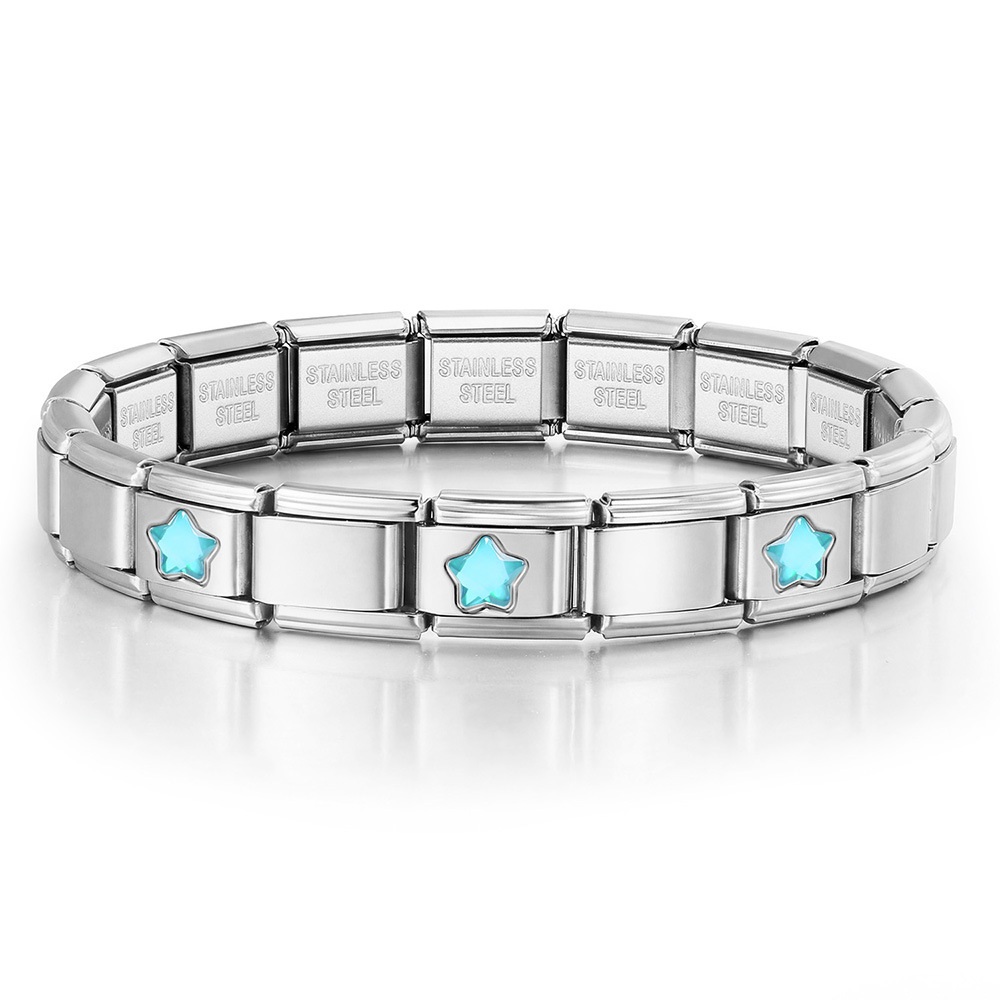 Five-pointed star series basic stainless steel DIY handmade splicing Italian modular bracelet watch strap chain