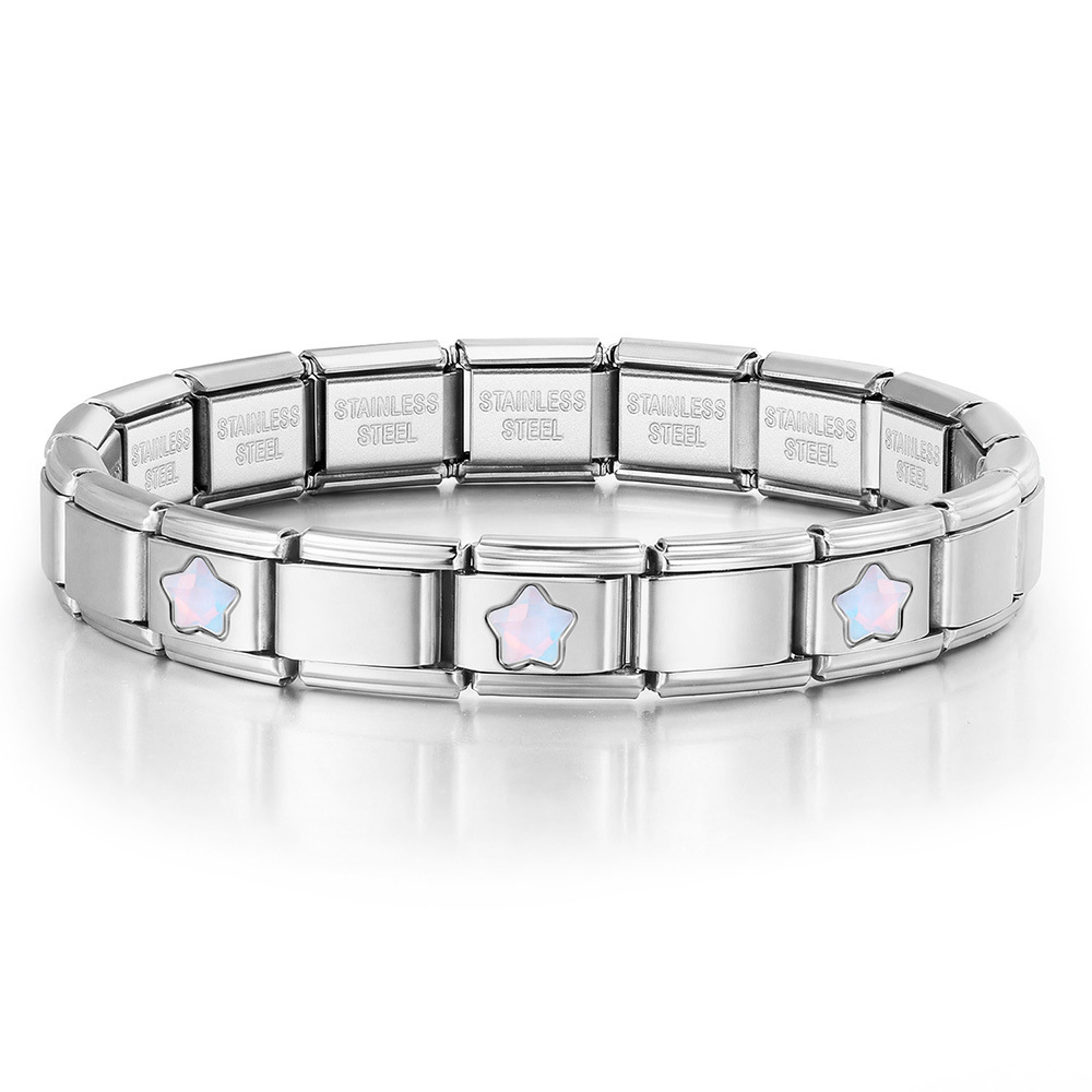 Five-pointed star series basic stainless steel DIY handmade splicing Italian modular bracelet watch strap chain