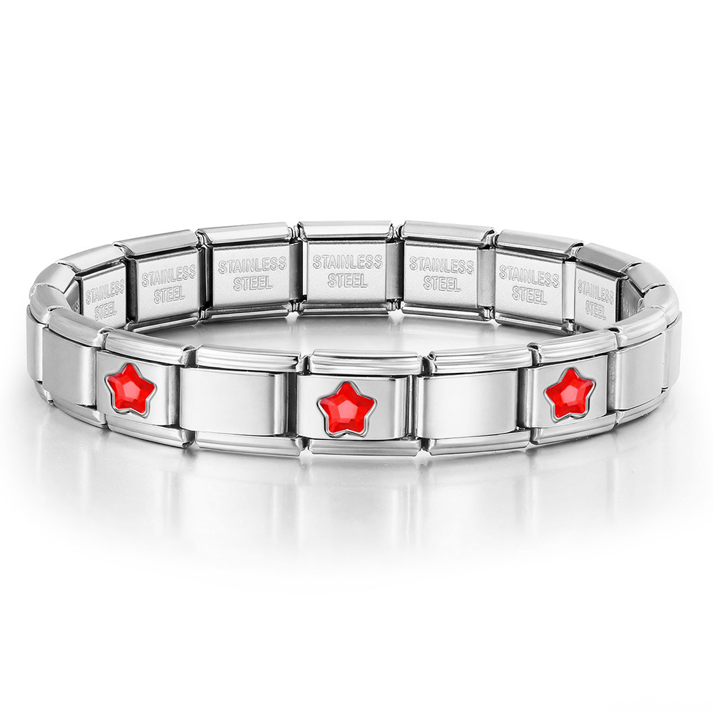 Five-pointed star series basic stainless steel DIY handmade splicing Italian modular bracelet watch strap chain