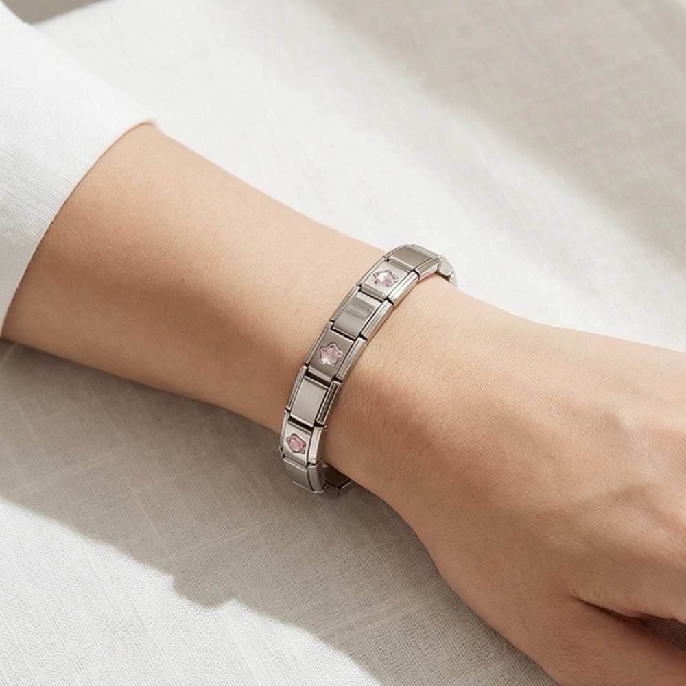 Five-pointed star series basic stainless steel DIY handmade splicing Italian modular bracelet watch strap chain