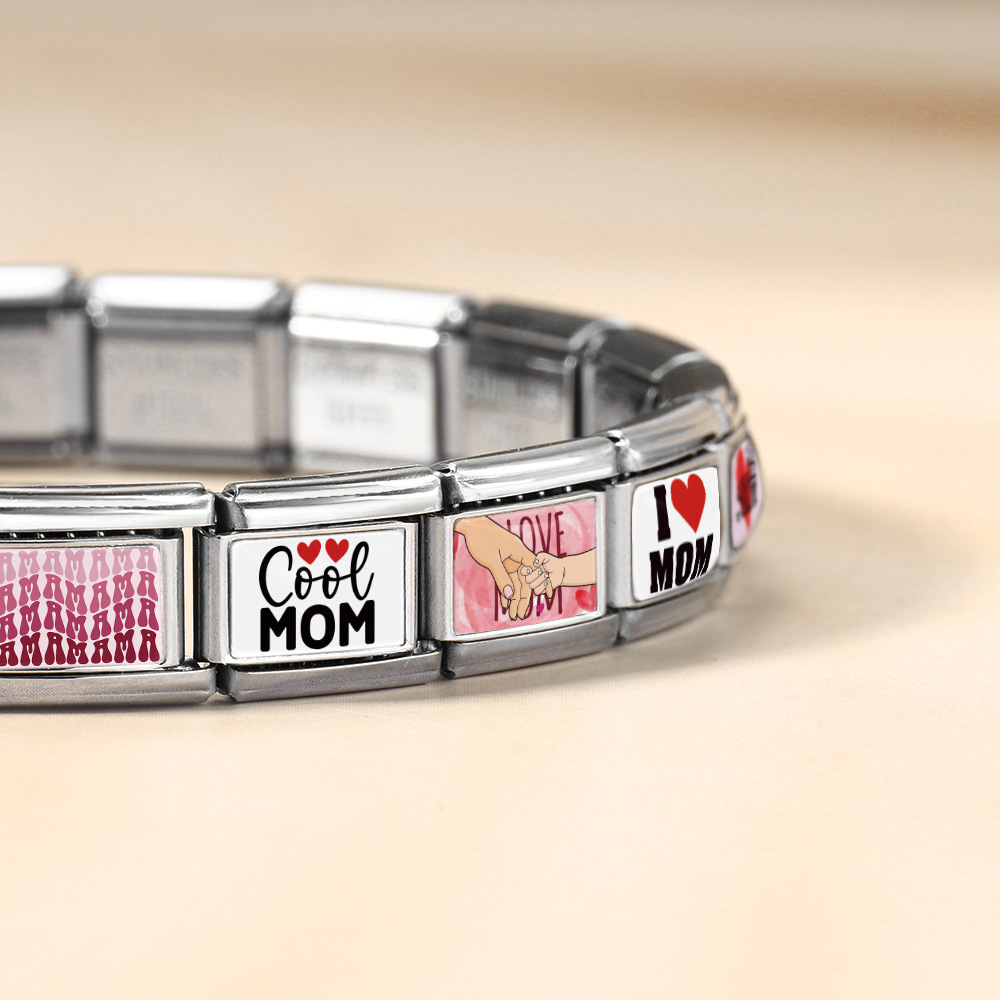 Mother's Day DIY Craft Modular Italian Assembly Bracelet with Detachable Stainless Steel Strap