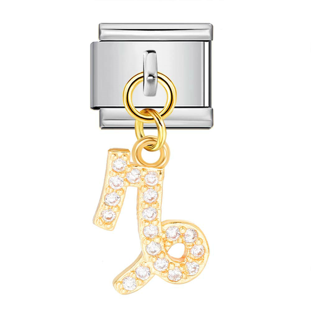 12 Zodiac Signs Miniature Pendant Italian Modular Bracelet with Stainless Steel Zircon Hook DIY Elastic Bangle Accessories