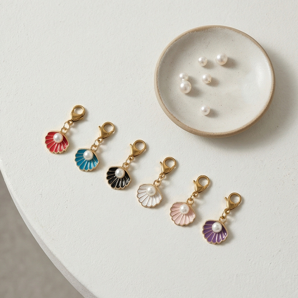 New pearl shell lobster clasp pendant DIY shoe module bracelet necklace multi-functional accessory jewelry