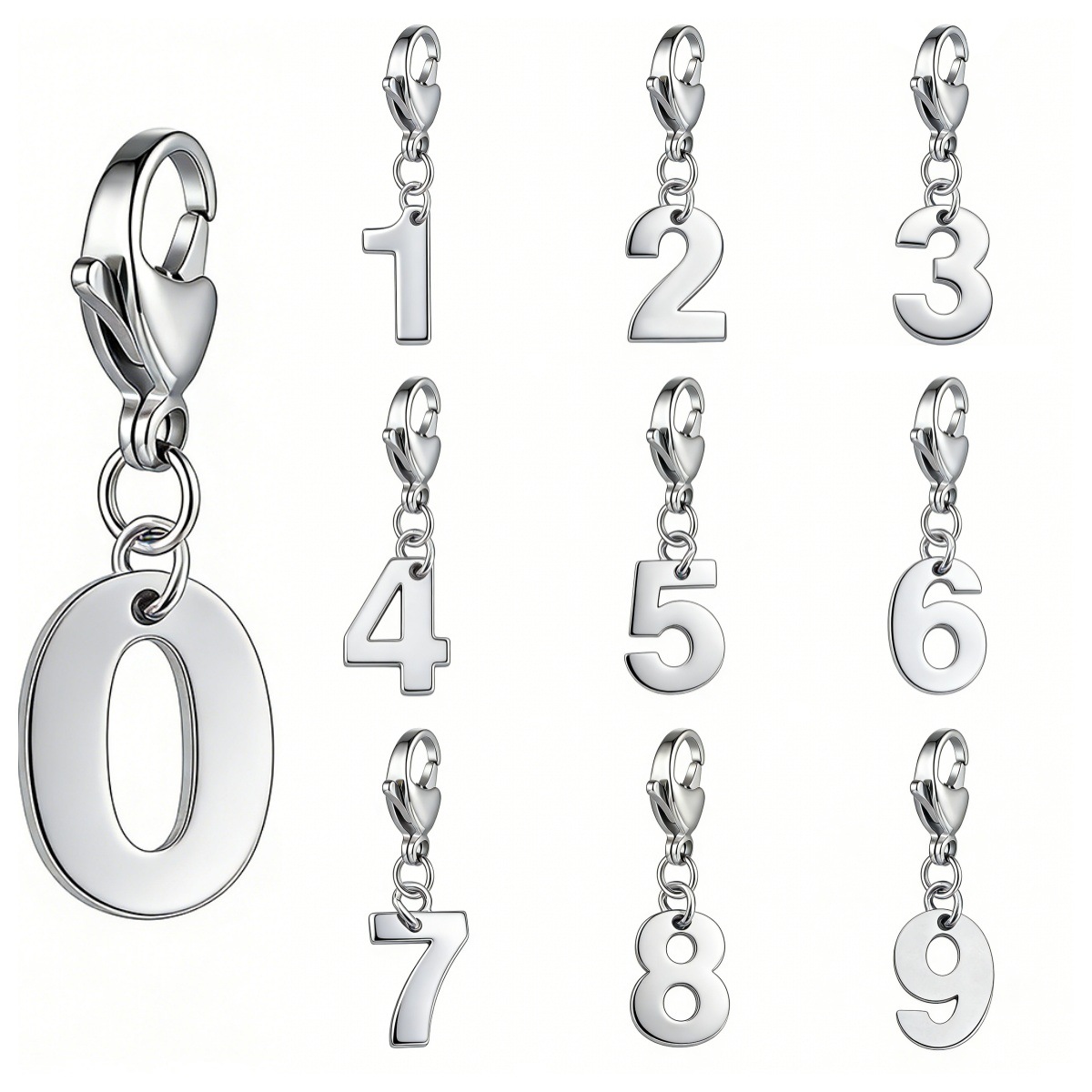 Lobster Clasp Birthday Number Age Jewelry Pendant DIY Handmade Combination Gold Bracelet Necklace Shoe Charm