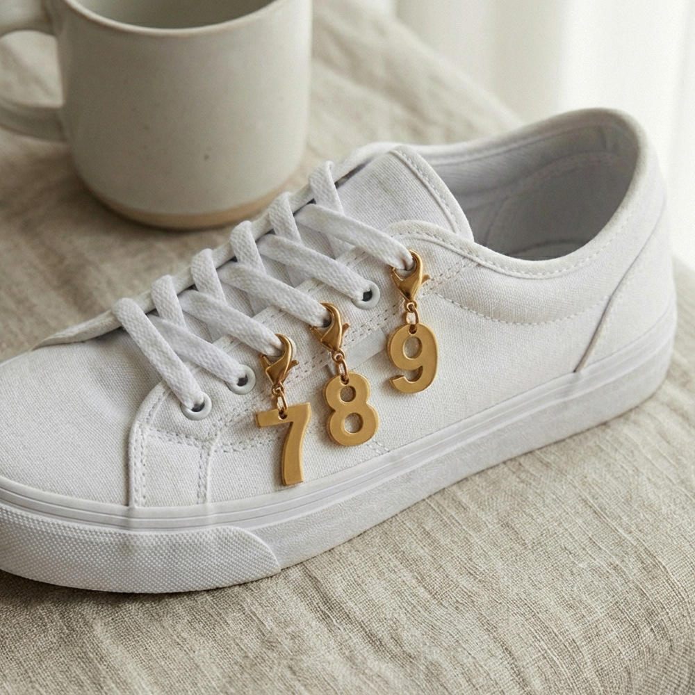 Lobster Clasp Birthday Number Age Jewelry Pendant DIY Handmade Combination Gold Bracelet Necklace Shoe Charm