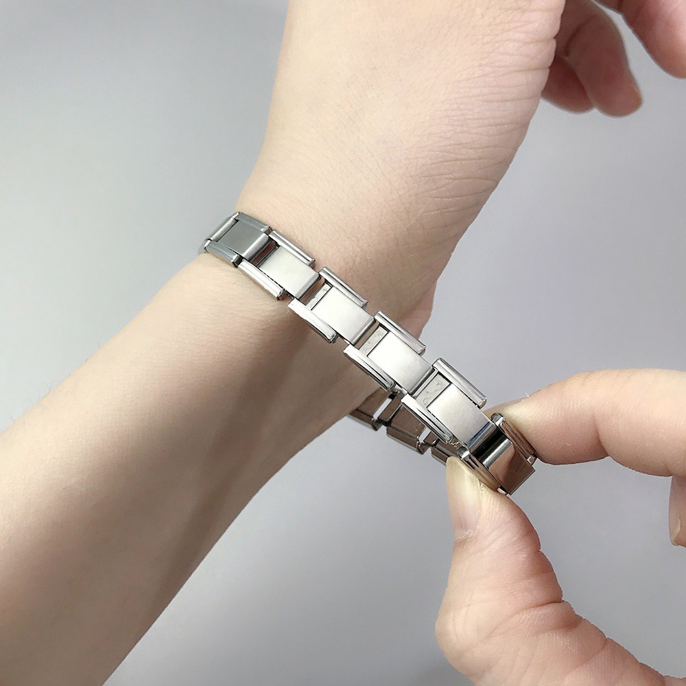 30-piece set of multi-color basic glossy Italian modular bracelet DIY stainless steel minimalist watch strap chain wholesale