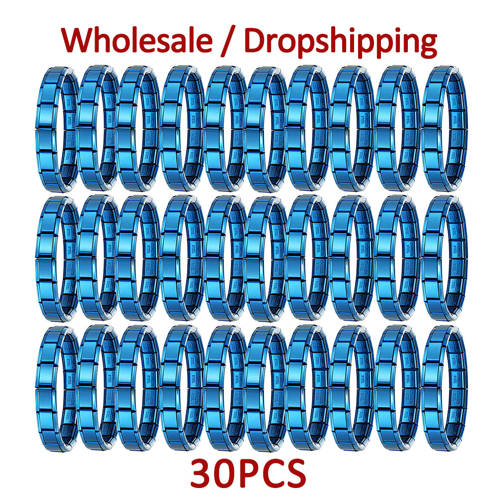30-piece set of multi-color basic glossy Italian modular bracelet DIY stainless steel minimalist watch strap chain wholesale
