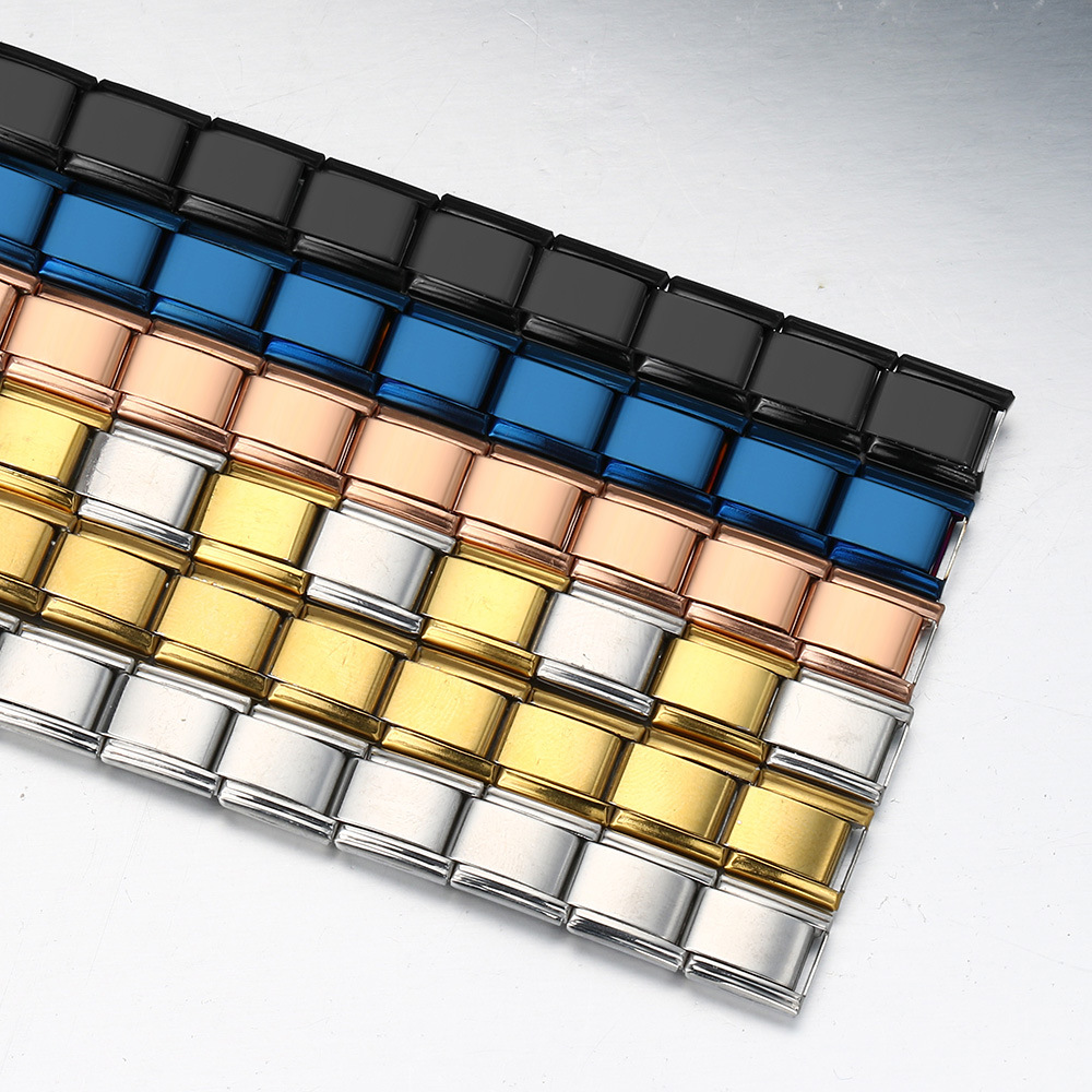 100 pieces wholesale basic smooth Italian modular bracelet DIY stainless steel watch strap chain module accessories
