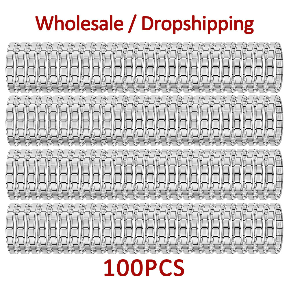 100 pieces wholesale basic smooth Italian modular bracelet DIY stainless steel watch strap chain module accessories