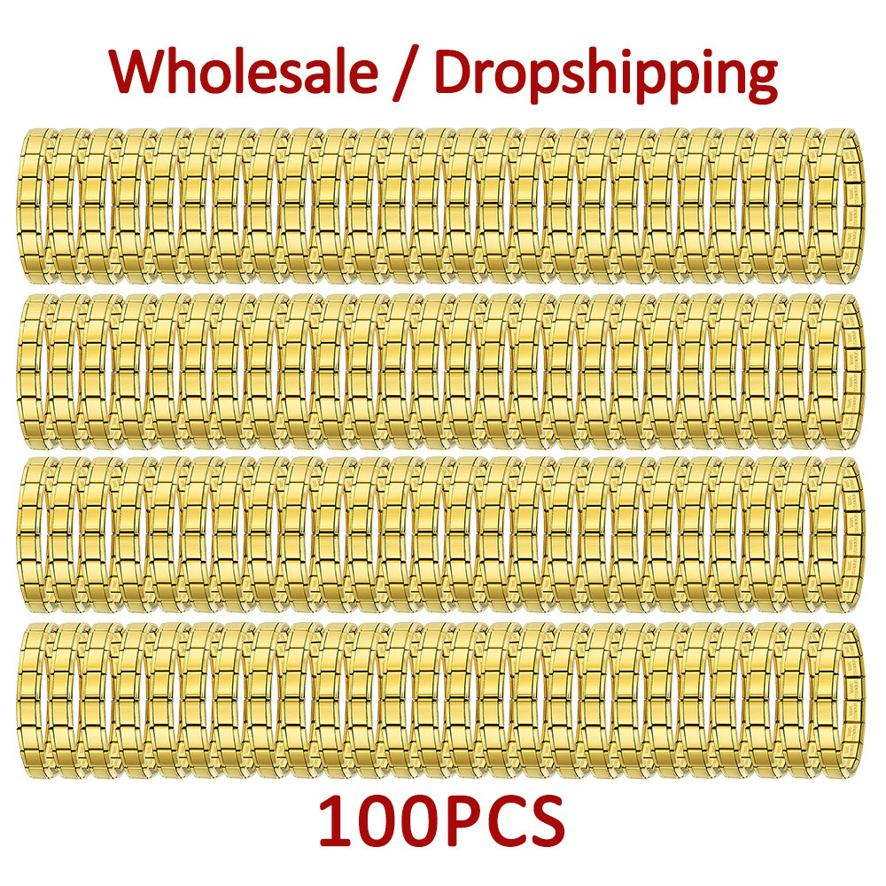 100 pieces wholesale basic smooth Italian modular bracelet DIY stainless steel watch strap chain module accessories