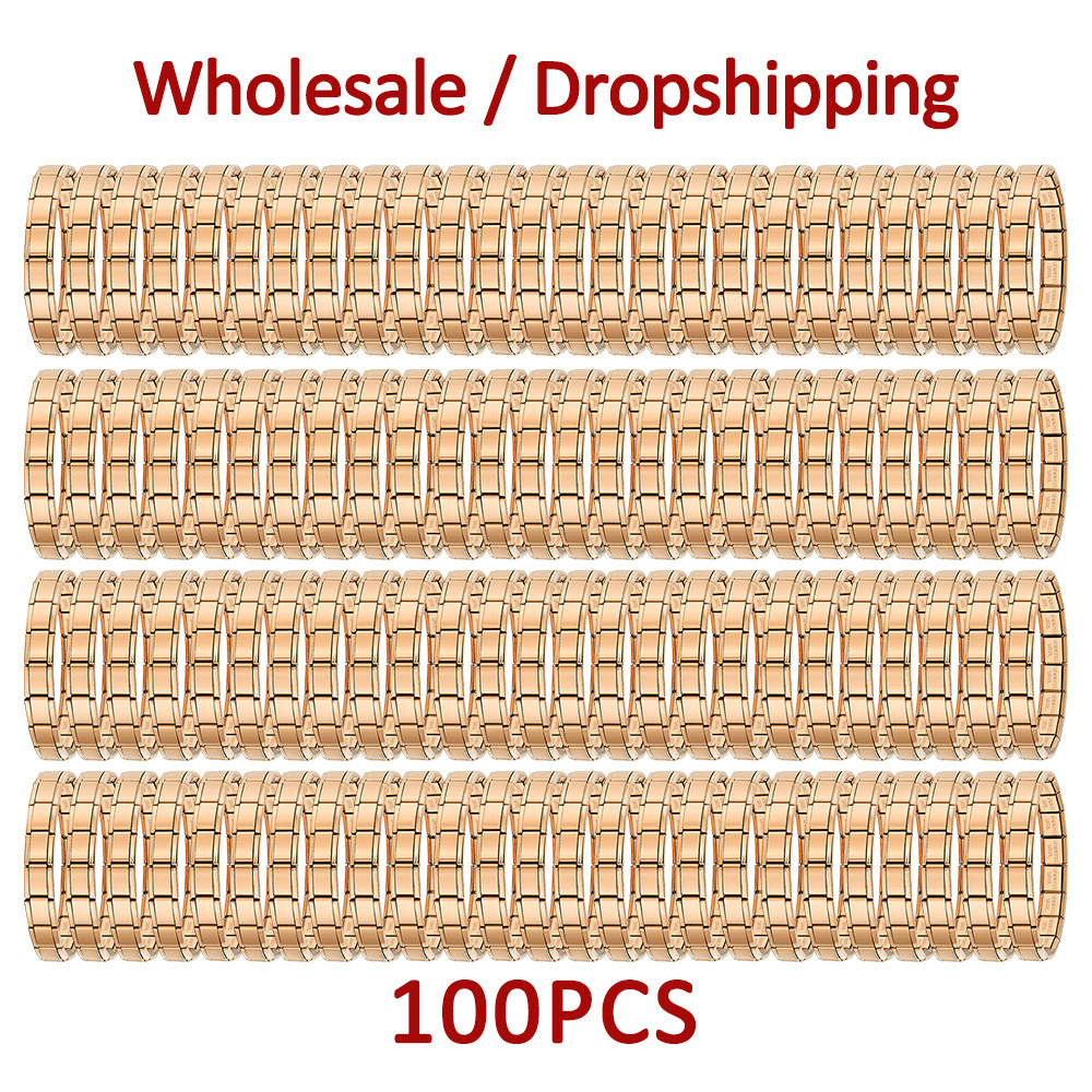 100 pieces wholesale basic smooth Italian modular bracelet DIY stainless steel watch strap chain module accessories