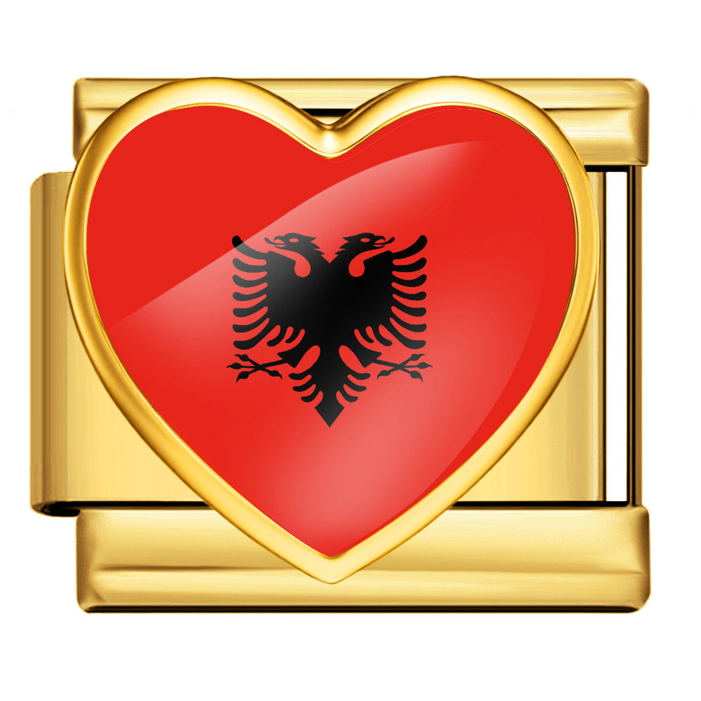 NATO flag stainless steel DIY Italian modular bracelet Greenland flag module watch strap chain