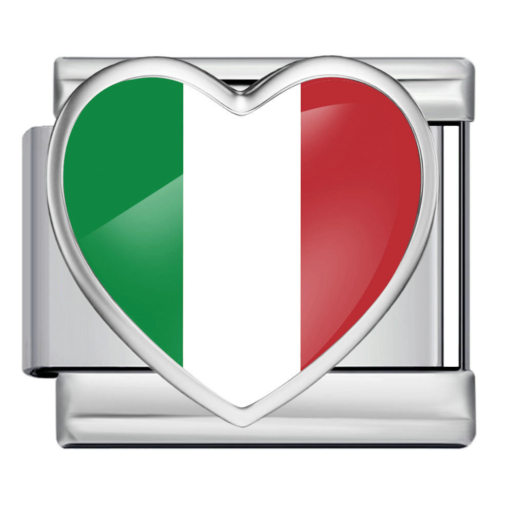 NATO flag stainless steel DIY Italian modular bracelet Greenland flag module watch strap chain